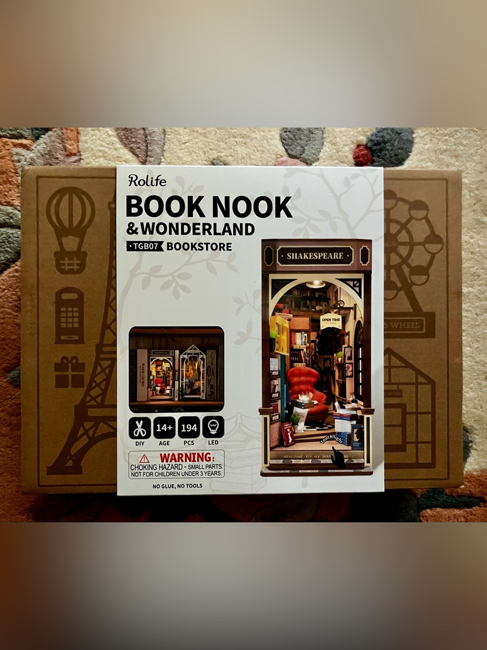 Rolfie Book Nook & Wonderland Bookstore Miniature Model Kit NWT